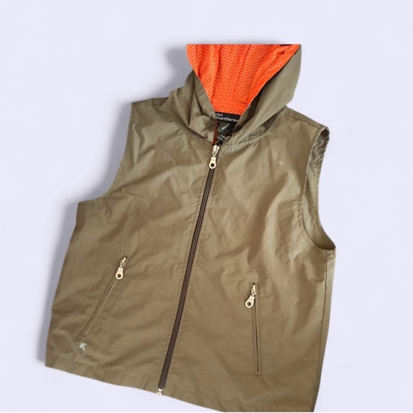 No Boundaries Olive Vest with Bright Orange Hood jeans not included - Picture 9 of 10